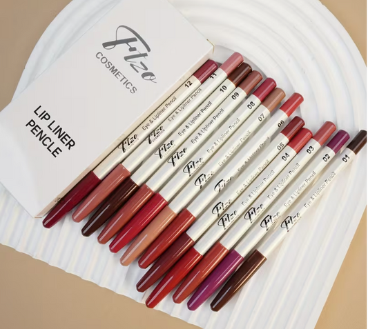 FTZO 12-Color Lip Liner Pencil Set – Matte Long Lasting Waterproof Lip Contour & Lipstick Pencil (Outline + Fill Dual Use)