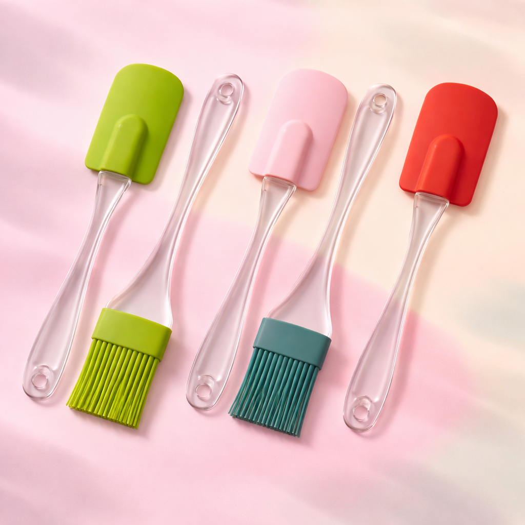 Premium Silicone Spatula & BBQ Oil Brush Set - 1 Pack
