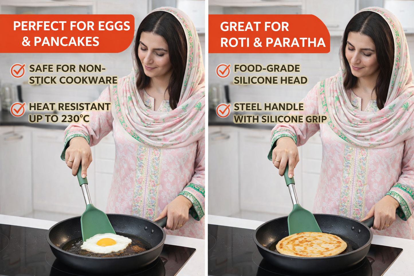 Silicone Turner Spatula for Frying and Cooking