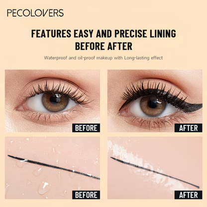 PECOLOVERS Liquid Eyeliner Pen - Waterproof, Long Lasting Black Eyeliner with Flexible Precision