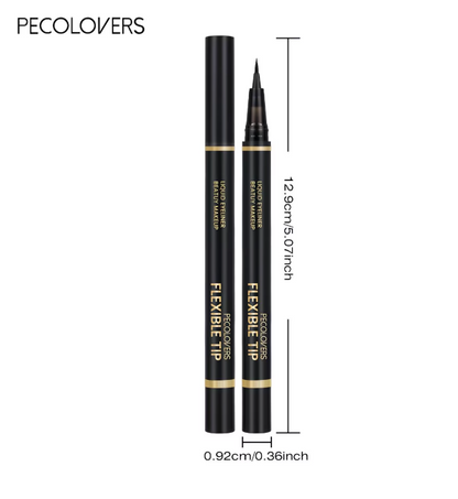 PECOLOVERS Liquid Eyeliner Pen - Waterproof, Long Lasting Black Eyeliner with Flexible Precision