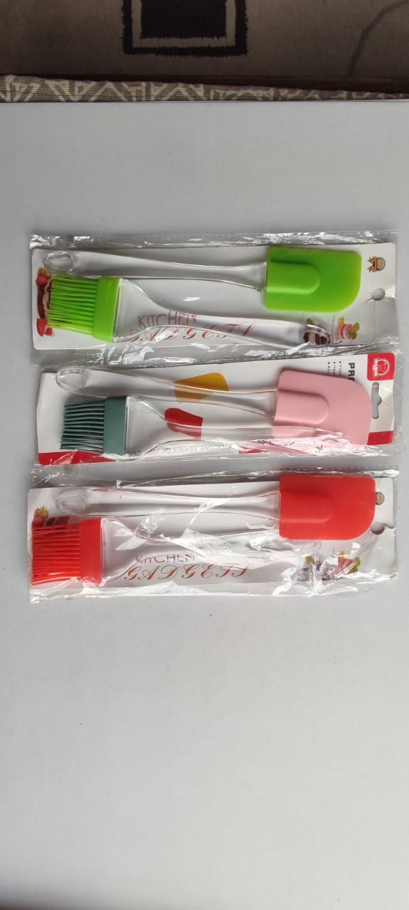 Premium Silicone Spatula & BBQ Oil Brush Set - 1 Pack
