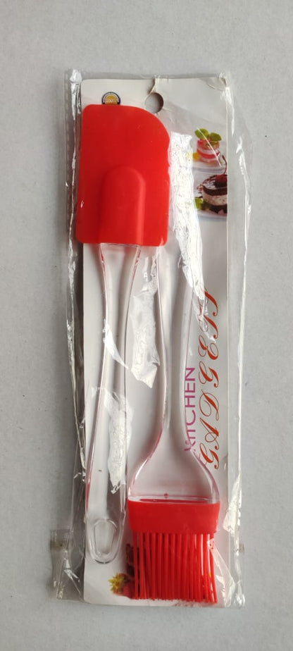 Premium Silicone Spatula & BBQ Oil Brush Set - 1 Pack