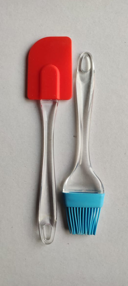 Premium Silicone Spatula & BBQ Oil Brush Set - 1 Pack