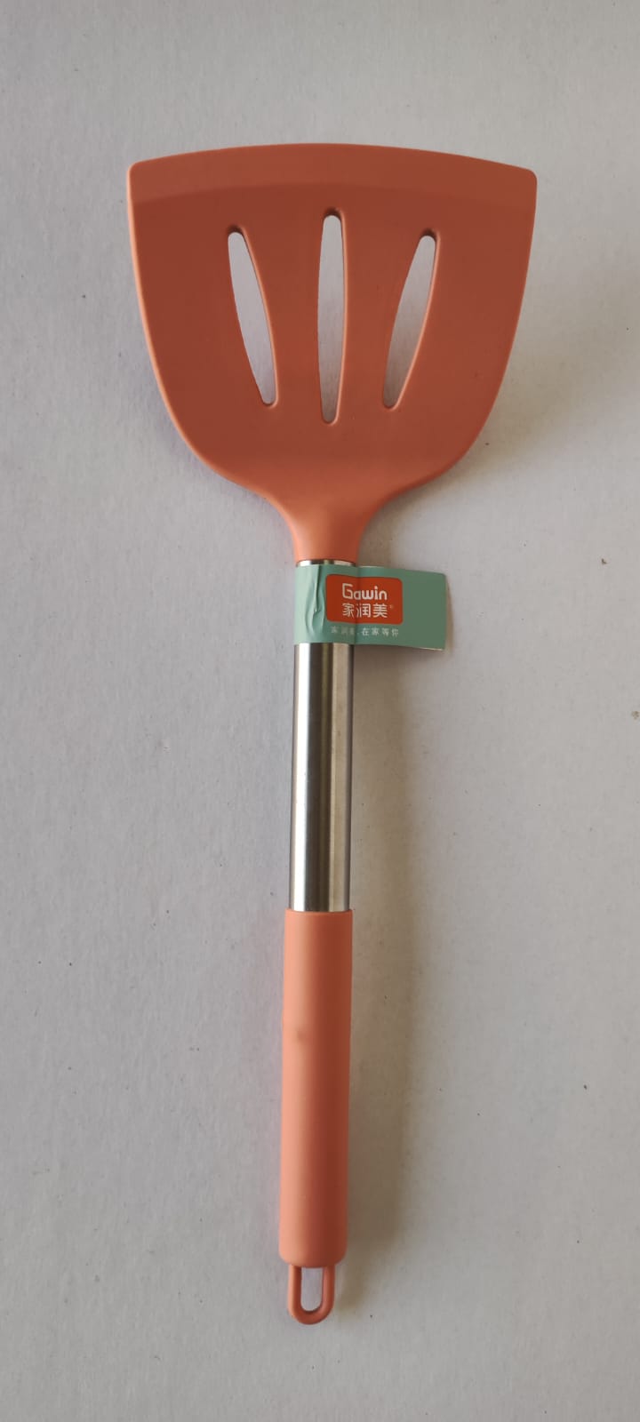 Silicone Spatula Turner with Stainless Steel Handle & Silicone Grip