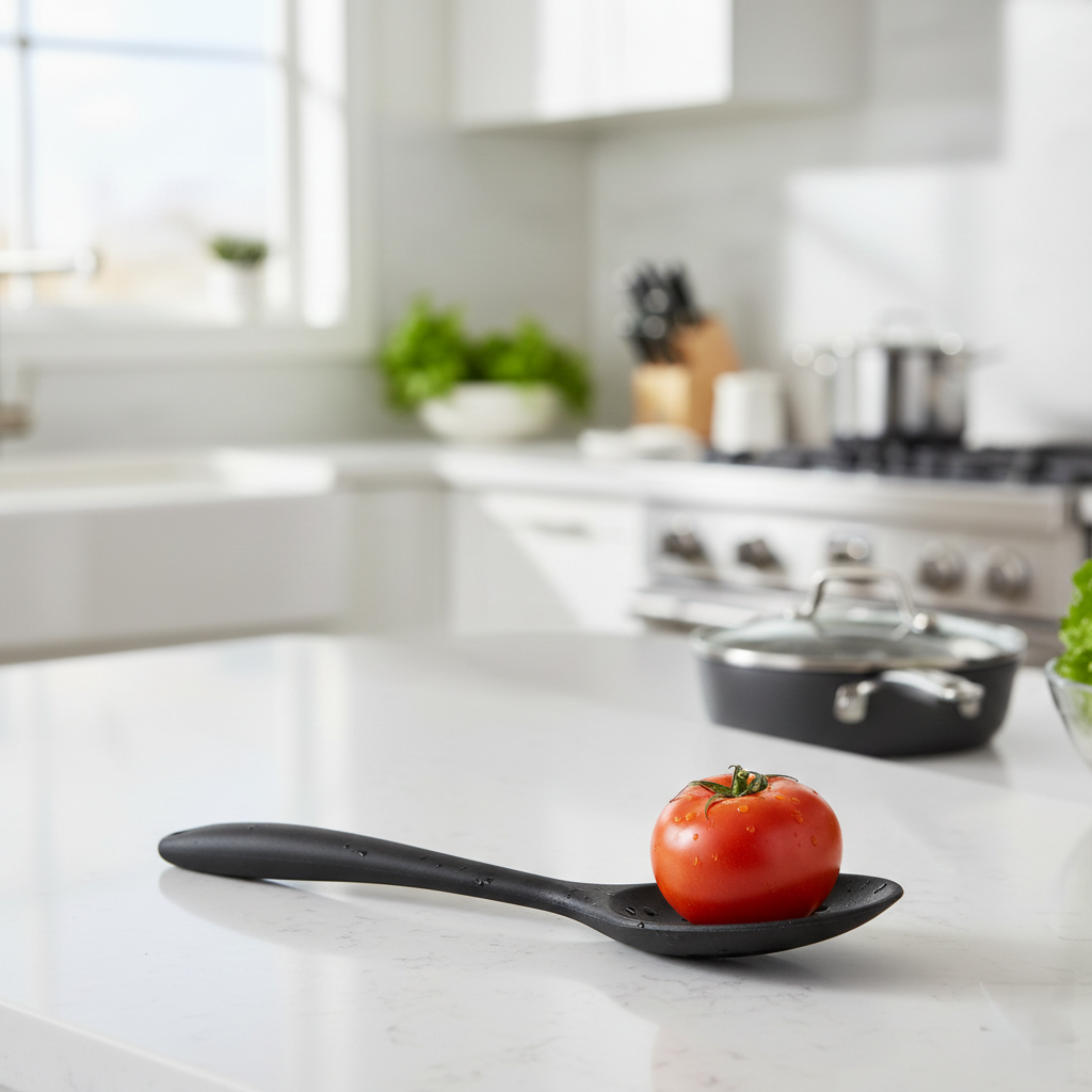 BPA- Free Silicone Slotted Spoon - For Frying & Draining