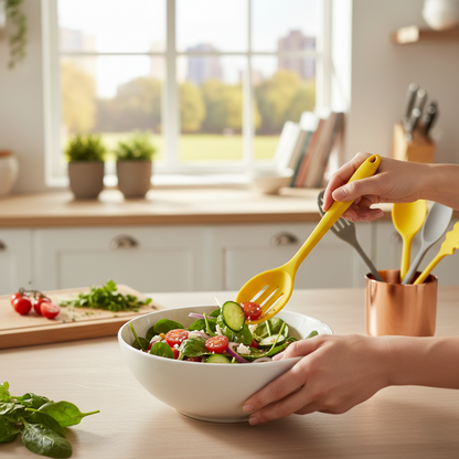 BPA- Free Silicone Slotted Spoon - For Frying & Draining