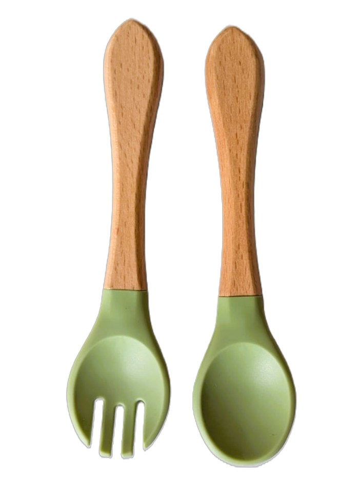 Easy Grip Soft Silicone Baby Spoon & Fork Set