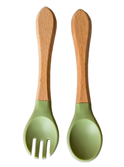 Easy Grip Soft Silicone Baby Spoon & Fork Set