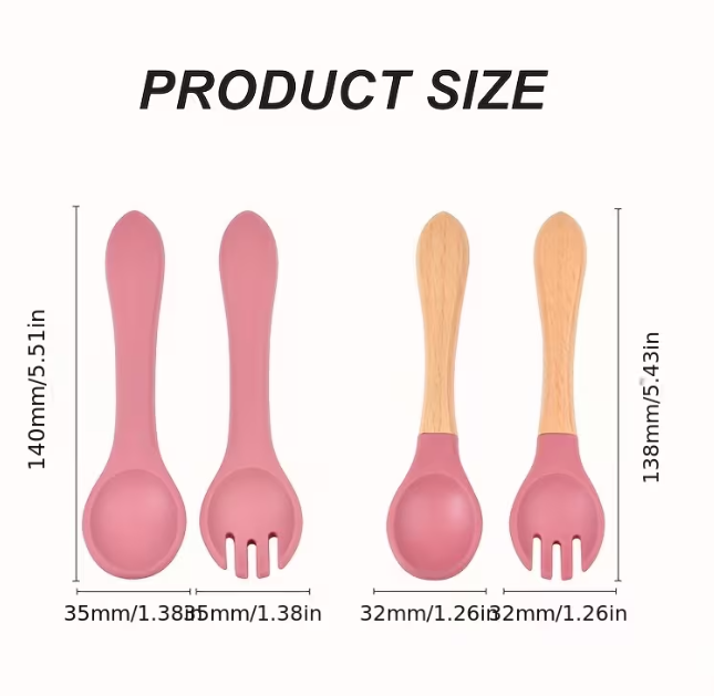 Easy Grip Soft Silicone Baby Spoon & Fork Set