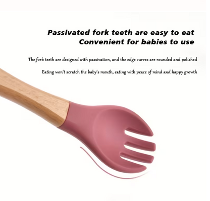 Easy Grip Soft Silicone Baby Spoon & Fork Set