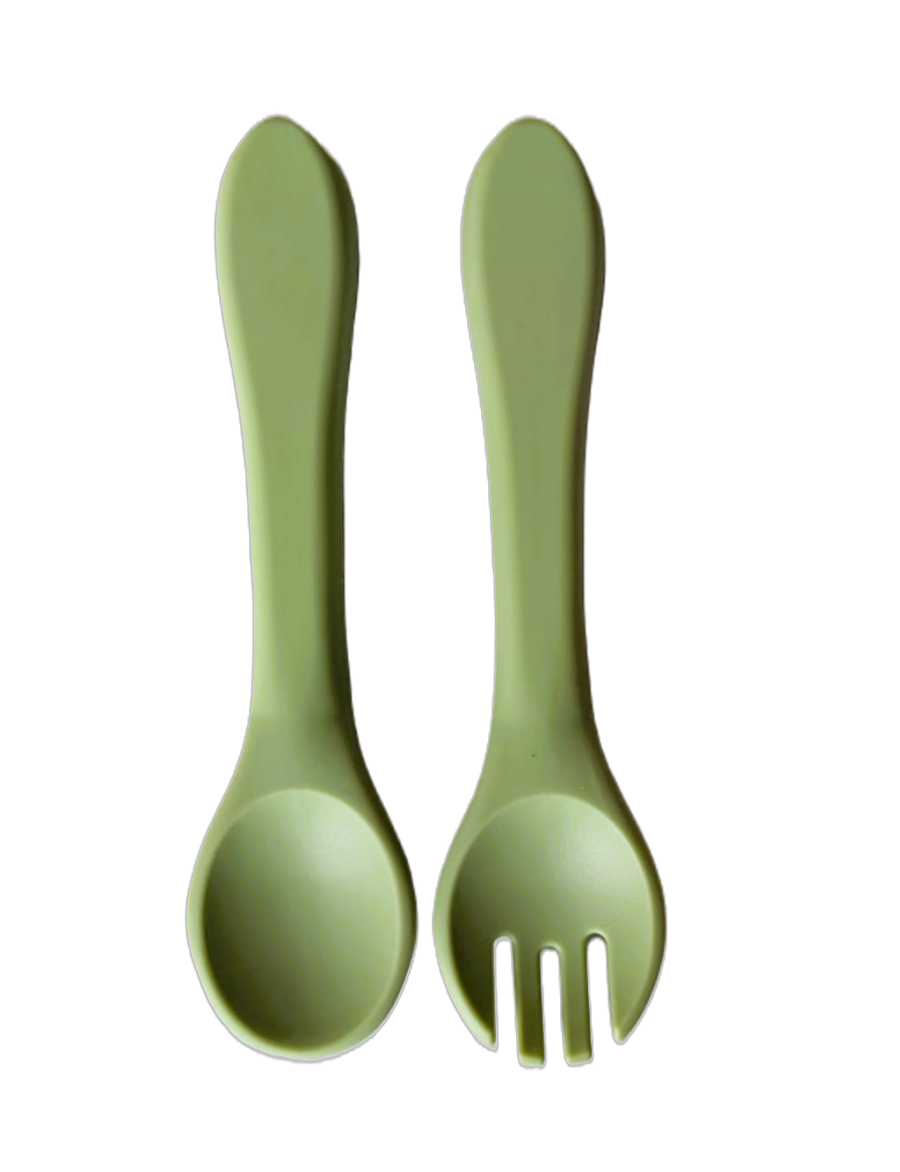 Easy Grip Soft Silicone Baby Spoon & Fork Set