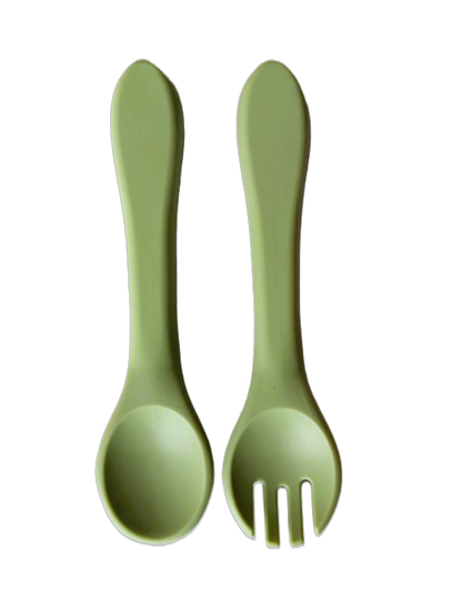 Easy Grip Soft Silicone Baby Spoon & Fork Set