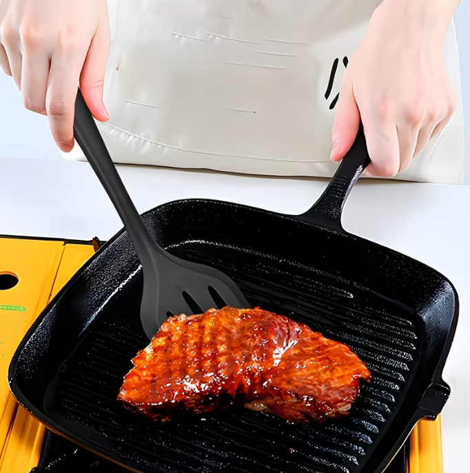 Premium Heat-Resistant Silicone Slotted Turner Spatula