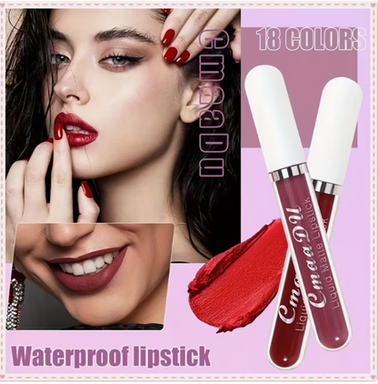 CmaaDU Matte Liquid Lipstick Set (6 Pcs), Long Lasting Waterproof Lip Gloss, Velvet Finish & Red Shades