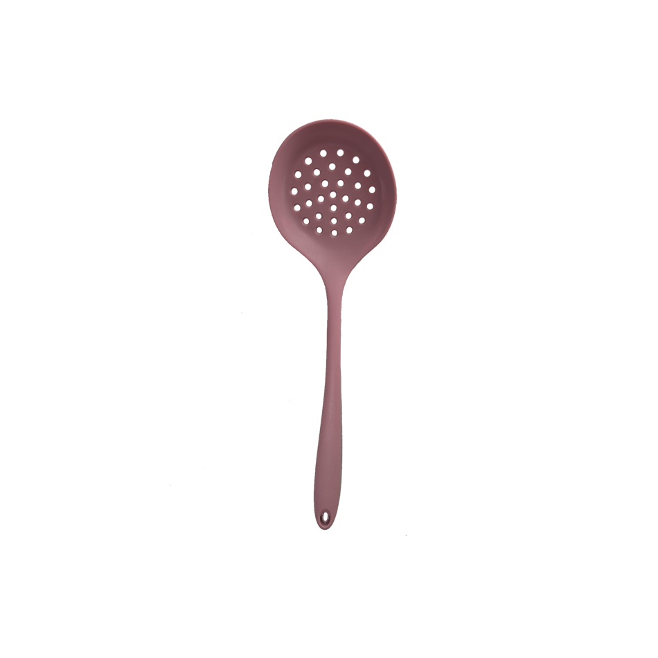 Long Handle Silicone Colander - Non-Stick Cooking Strainer Spoon