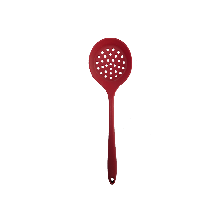 Long Handle Silicone Colander - Non-Stick Cooking Strainer Spoon