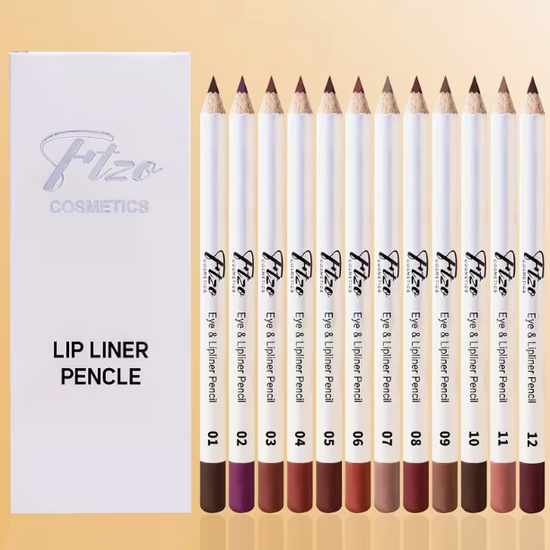 FTZO 12-Color Lip Liner Pencil Set – Matte Long Lasting Waterproof Lip Contour & Lipstick Pencil (Outline + Fill Dual Use)