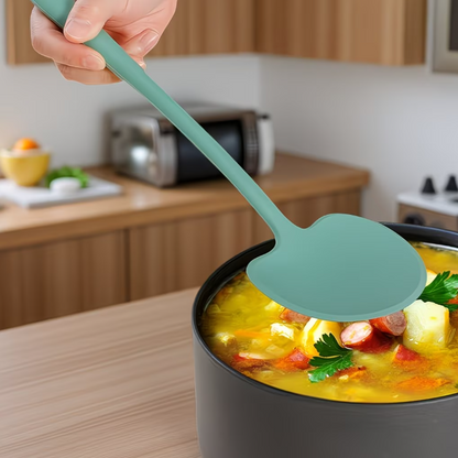 Premium Silicone Mushroom Style Cooking Spoon - 13 Inch BPA Free Kitchen Utensil for Cooking, Mixing & Serving