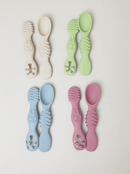 Easy Grip Soft Silicone Baby Spoon & Fork Set