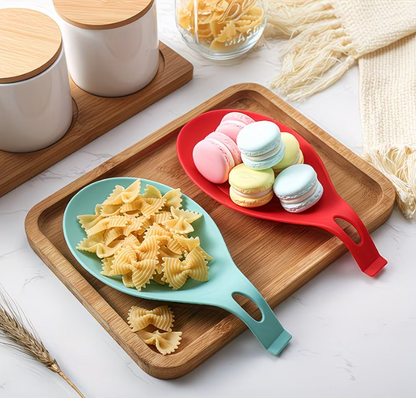 Heat-Resistant Silicone Spoon Holder Fork Spatula Rack Shelf Organizer