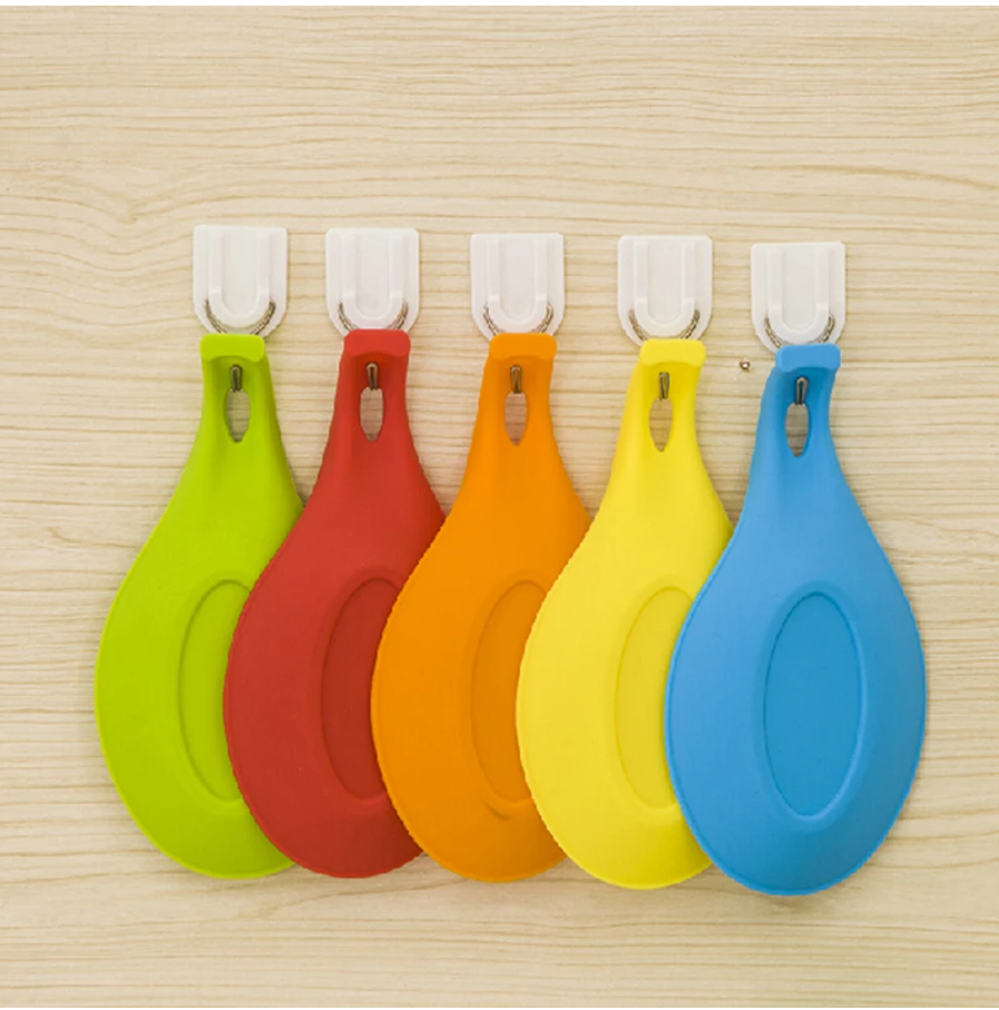 Heat-Resistant Silicone Spoon Holder Fork Spatula Rack Shelf Organizer