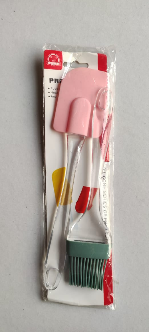 Premium Silicone Spatula & BBQ Oil Brush Set - 1 Pack