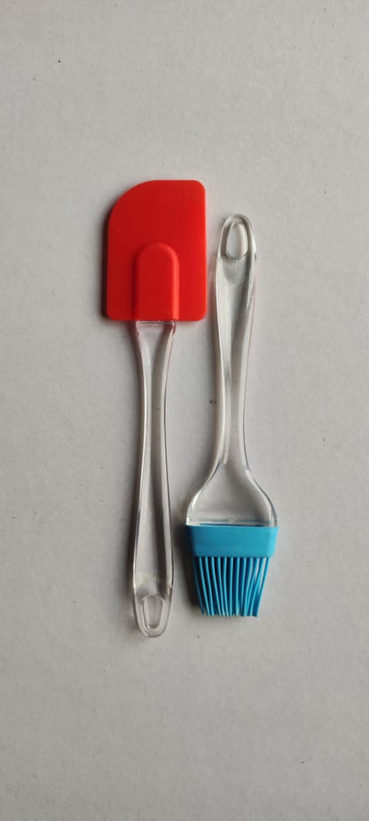 Premium Silicone Spatula & BBQ Oil Brush Set - 1 Pack
