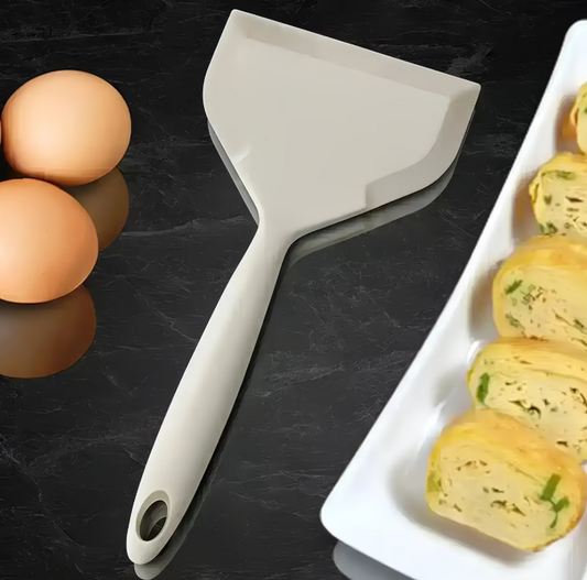 Silicone White Cooking Spatula, Non-Stick, Heat-Resistant, Easy Grip Turner