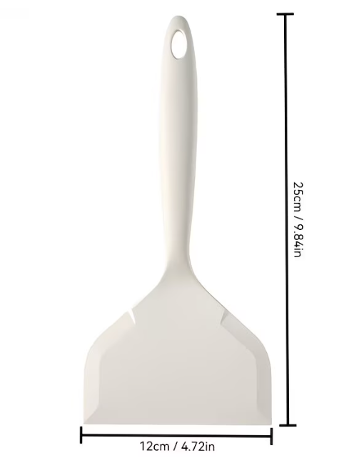 Silicone White Cooking Spatula, Non-Stick, Heat-Resistant, Easy Grip Turner