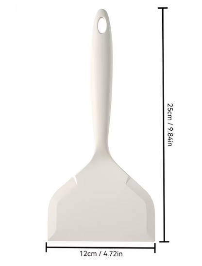 Silicone White Cooking Spatula, Non-Stick, Heat-Resistant, Easy Grip Turner