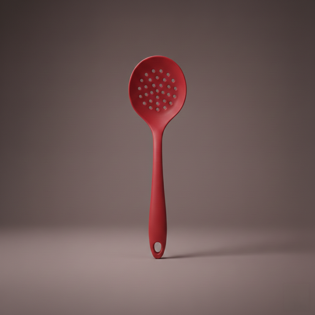 Long Handle Silicone Colander - Non-Stick Cooking Strainer Spoon